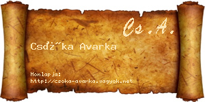Csóka Avarka névjegykártya
